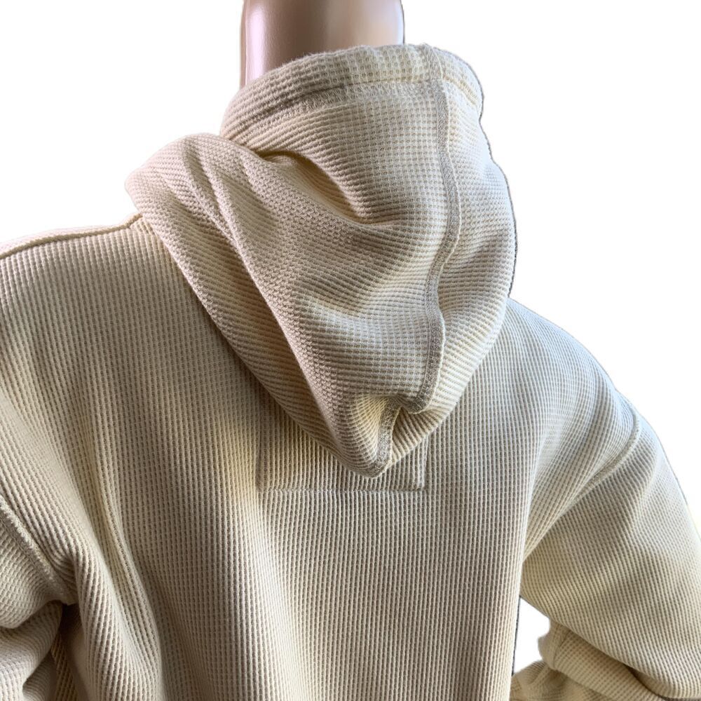 JAmerica Cream ZipUp Drawstring Hood Front Pockets‎ Graphic Print Hoodie Size XS - Picture 11 of 14